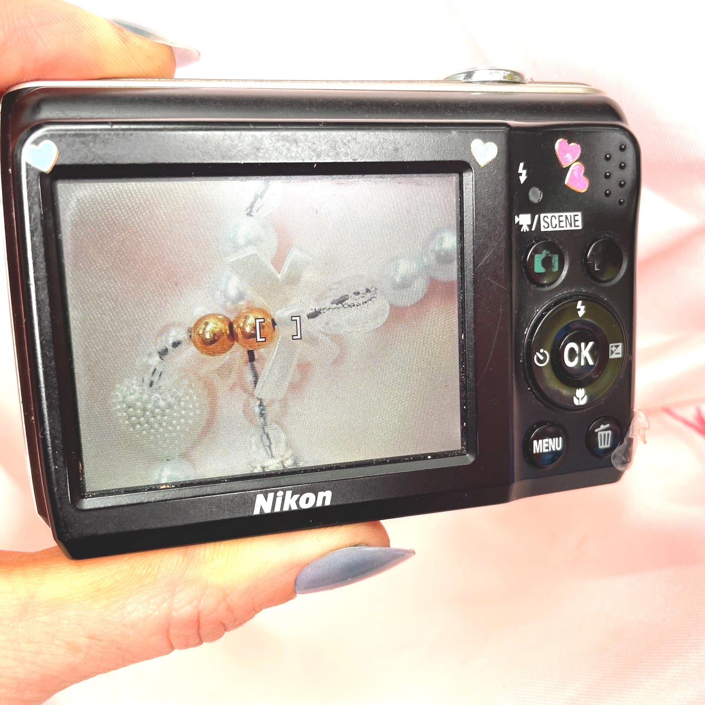 Geniune Nikon Coolpix L21 y2k aesthetic decorated digicam with beaded strap PreOwned