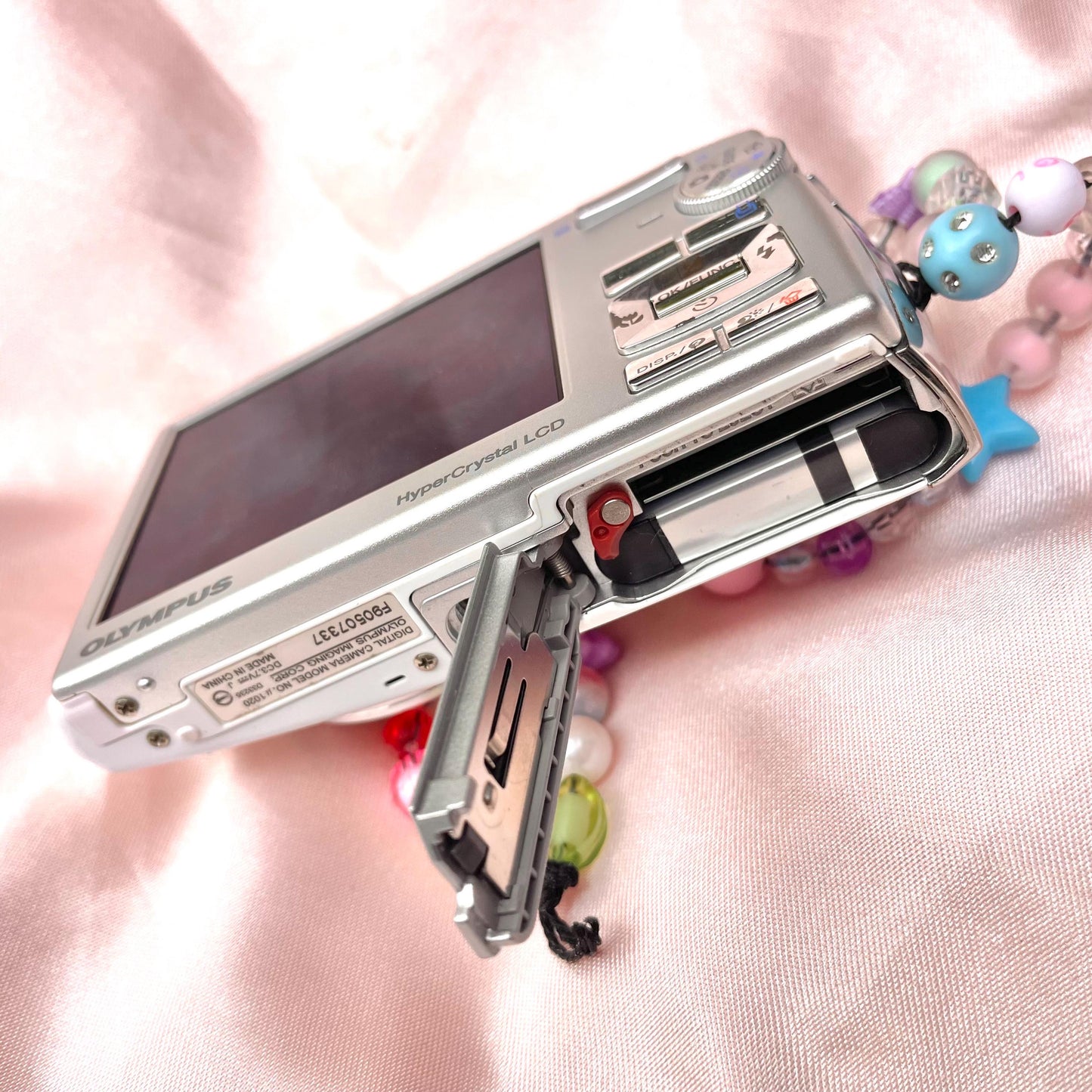 Geniune Olympus Mju 1020 y2k aesthetic decorated digicam with beaded strap PreOwned