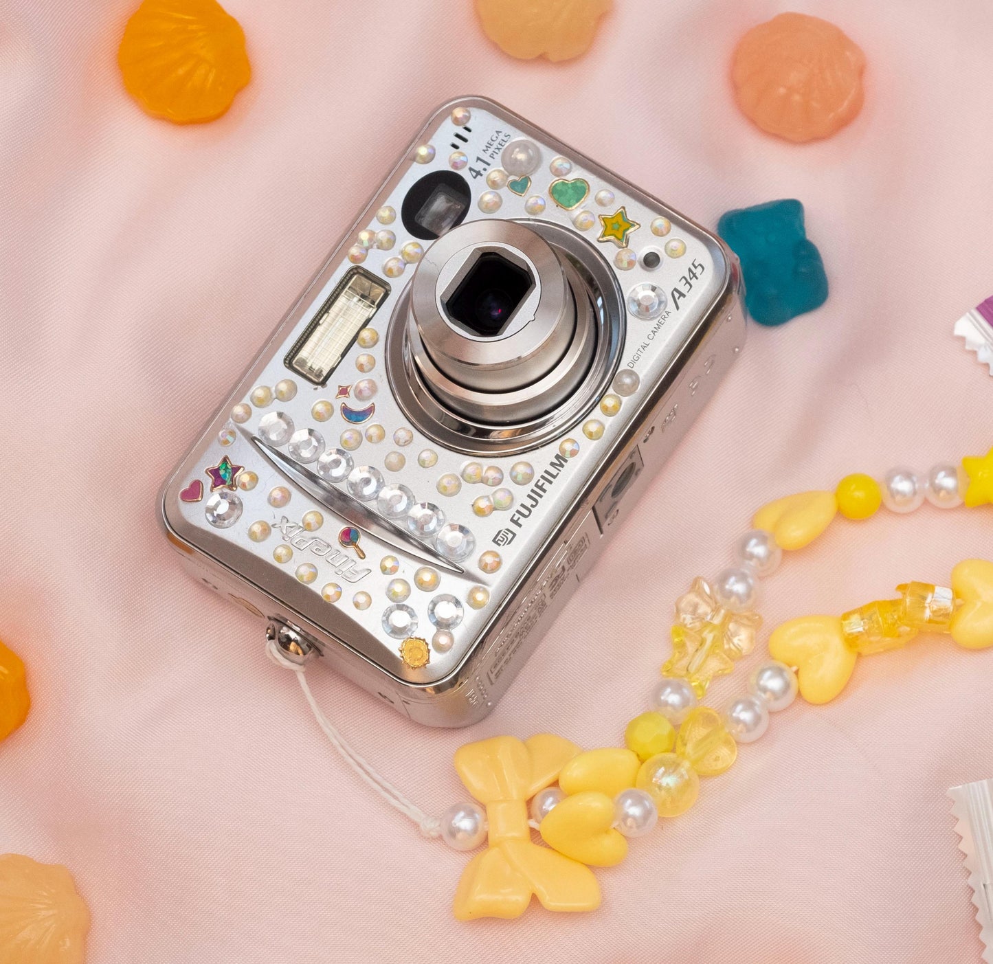 Geniune Cute Y2k Aesthetic Fujifilm Finepix A345 hand decorated digital camera PreOwned