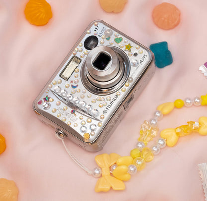 Geniune Cute Y2k Aesthetic Fujifilm Finepix A345 hand decorated digital camera PreOwned