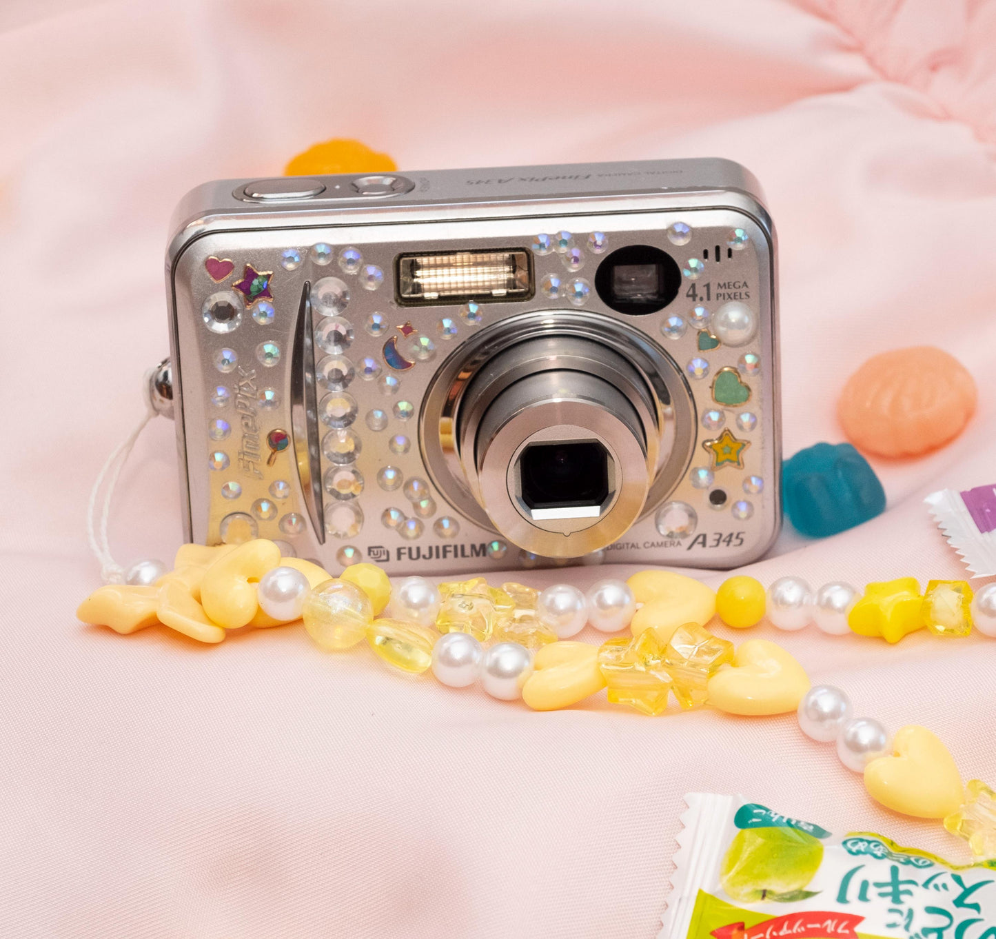 Geniune Cute Y2k Aesthetic Fujifilm Finepix A345 hand decorated digital camera PreOwned