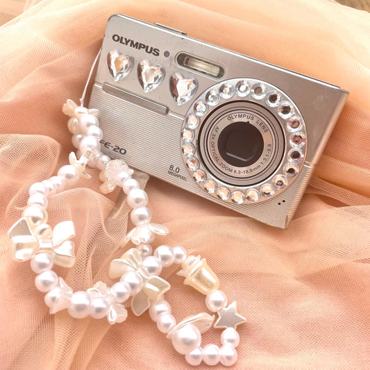 Geniune Cute Y2k Aesthetic Olymlus FE 20 hand decorated digital camera PreOwned