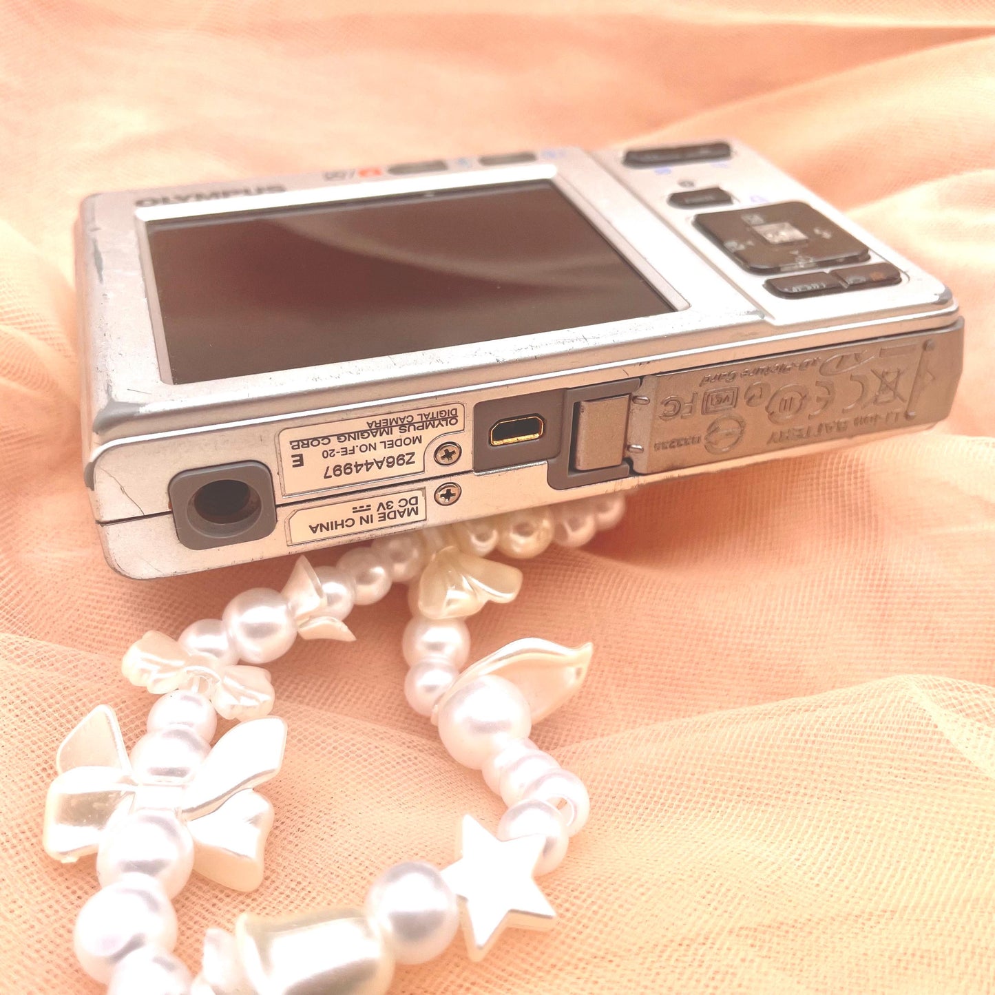 Geniune Cute Y2k Aesthetic Olymlus FE 20 hand decorated digital camera PreOwned