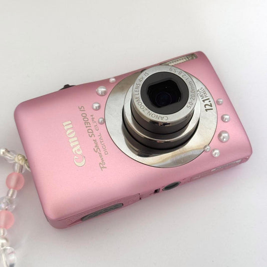 Geniune Pre-Owend Canon PowerShot Elph SD1300 IS Digital Camera 🌸 ˚ ₊・ Baby Pink Bundle