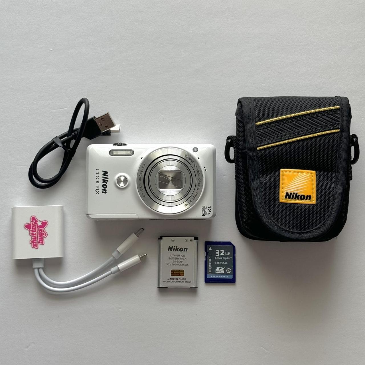 Geniune Pre-Owend Nikon Coolpix S6900 Digital Camera Bundle 🤍 ˚⊹ ⋆ 🐇 RARE Glossy White Digicam