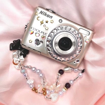 Geniune Nikon Coolpix L21 y2k aesthetic decorated digicam with beaded strap PreOwned