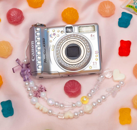 Geniune CANON powershot A550 Cute Y2k Aesthetic Hand Decorated Vintage Digicam PreOwned